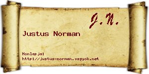 Justus Norman névjegykártya